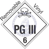 Placard Class 6.2: PG III, Domestic Standard Worded